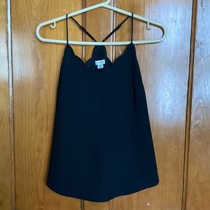 Scalloped J. Crew Black Top NWOT